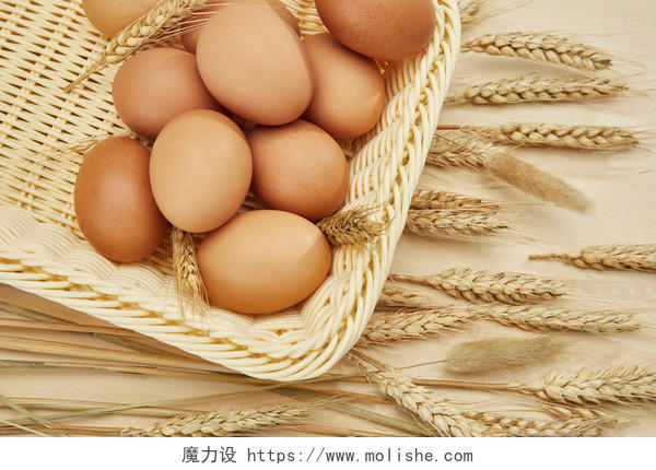 新鲜鸡蛋背景图片
